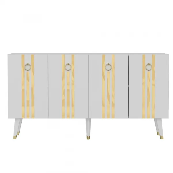 Konzolový stolík Isil - White, Gold