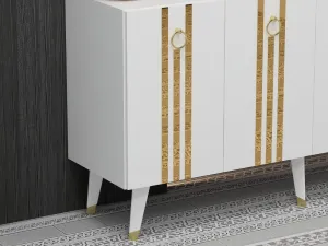 Konzolový stolík Isil - White, Gold