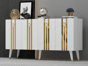 Konzolový stolík Isil - White, Gold