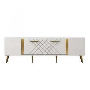TV stolík Detas - White, Gold