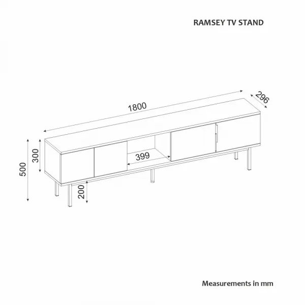 TV stolík Ramsey - White