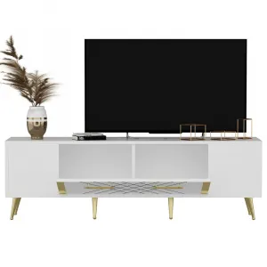 TV stolík Detas - White, Gold