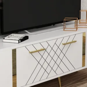 TV stolík Detas - White, Gold