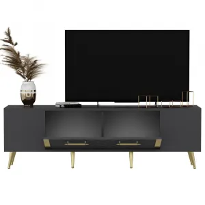 TV stolík Detas - Anthracite, Gold