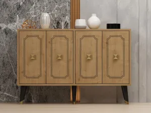 Konzolový stolík Roland - Sapphire Oak, Gold