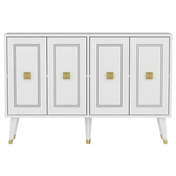 Konzolový stolík Hartın - White, Gold