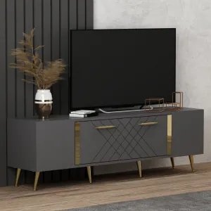 TV stolík Detas - Anthracite, Gold