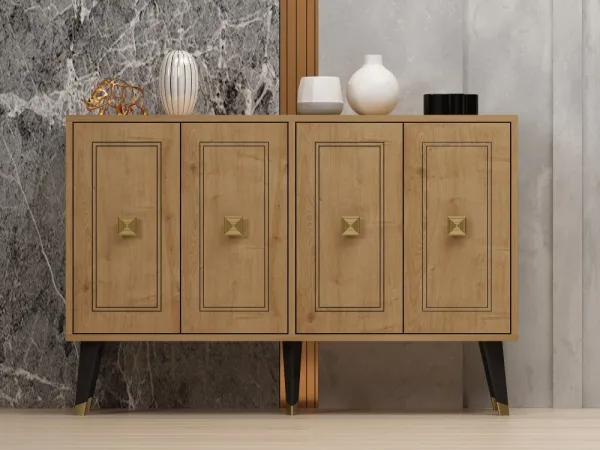 Konzolový stolík Hartın - Sapphire Oak, Gold