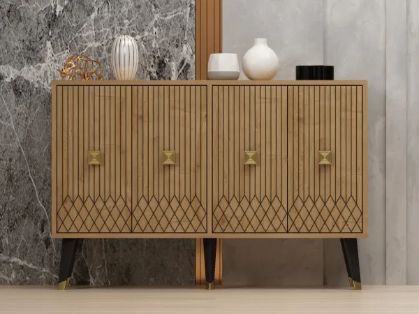 Konzolový stolík Carbın - Sapphire Oak, Gold