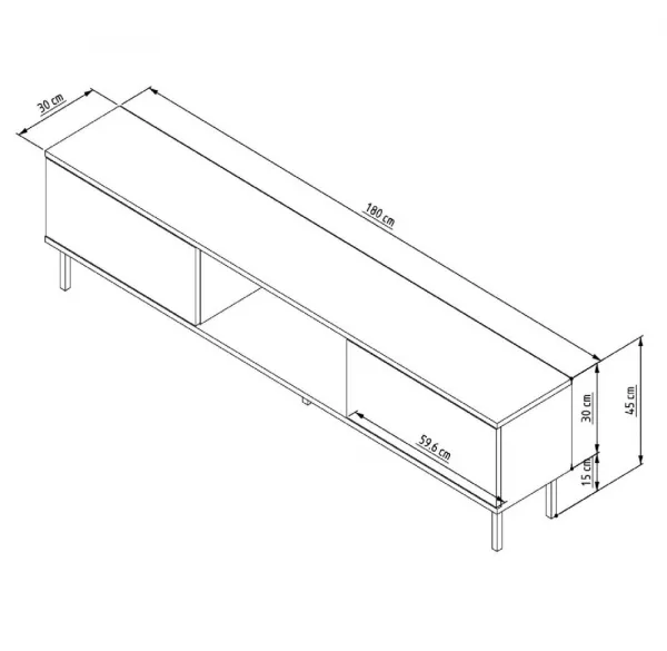 TV stolík Paye - Walnut