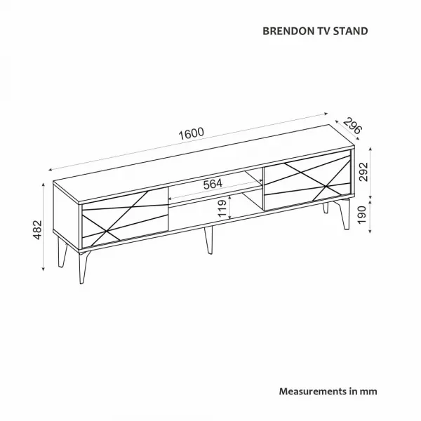 TV stolík Brendon - Walnut