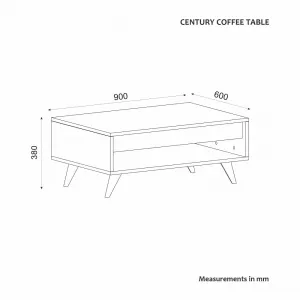 Konferenčný stolík Century - Walnut - POSLEDNÝ KUS