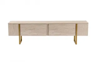 TV stolík Serenity - Travertine, Gold