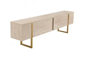 TV stolík Serenity - Travertine, Gold