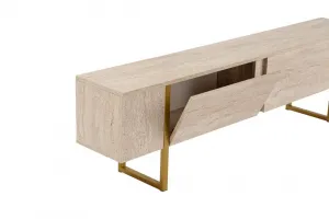 TV stolík Serenity - Travertine, Gold