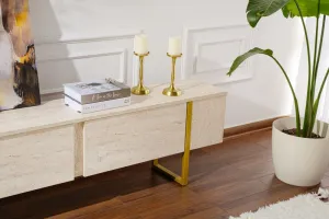TV stolík Serenity - Travertine, Gold