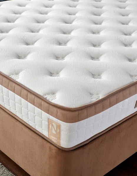 Single Mattress, Base & Headboard Latte - Light Brown (80 x 180)