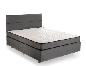 Double Mattress, Base & Headboard Silver - Grey (140 x 190)