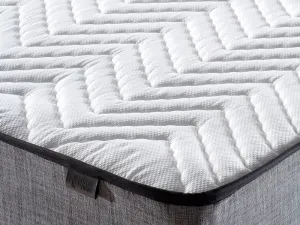 Single Mattress, Base & Headboard Silver - Grey (100 x 200)
