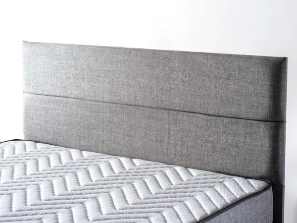 Double Mattress, Base & Headboard Silver - Grey (140 x 190)