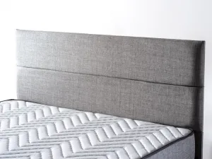 Double Mattress, Base & Headboard Silver - Grey (140 x 190)