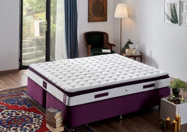 Mattress Purple 150x200 cm Double Size Padded Soft Mattress