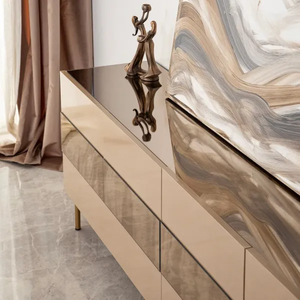 TV stolík Leon - Bronze, Gold