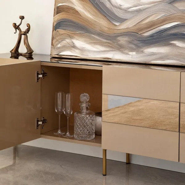 TV stolík Leon - Bronze, Gold
