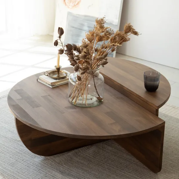 Súprava konferenčných stolíkov Podium Wood - Walnut