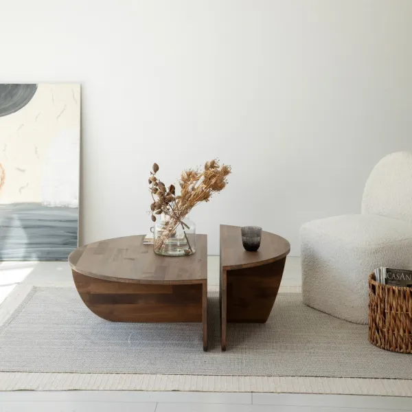Súprava konferenčných stolíkov Podium Wood - Walnut
