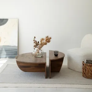 Súprava konferenčných stolíkov Podium Wood - Walnut