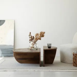 Súprava konferenčných stolíkov Podium Wood - Walnut