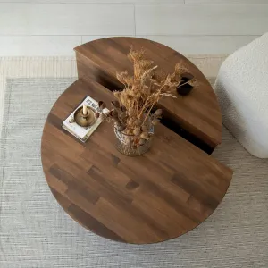 Súprava konferenčných stolíkov Podium Wood - Walnut
