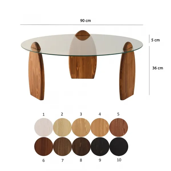 Konferenčný stolík Surf - Chesnut, Transparent