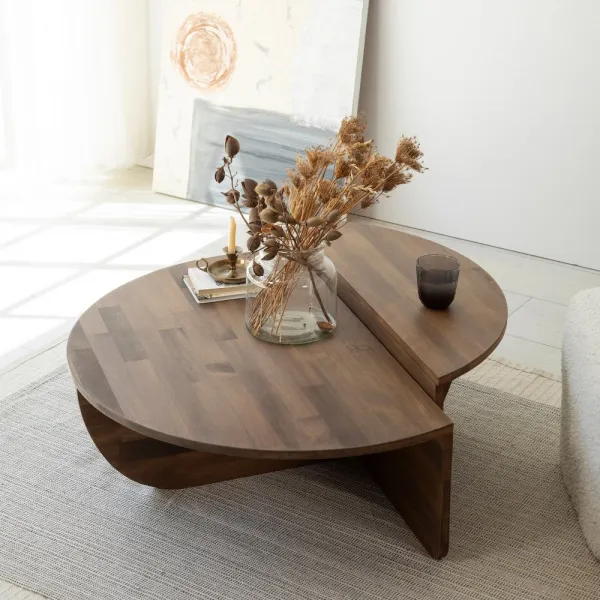 Súprava konferenčných stolíkov Podium Wood - Walnut