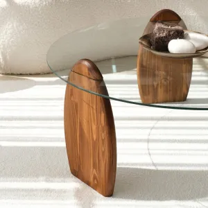 Konferenčný stolík Surf - Chesnut, Transparent
