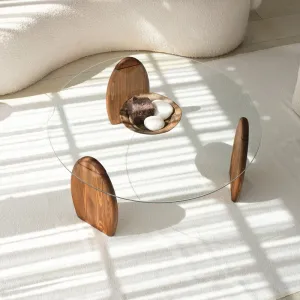 Konferenčný stolík Surf - Chesnut, Transparent
