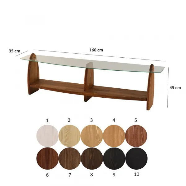 TV stolík Surf - Chesnut, Transparent