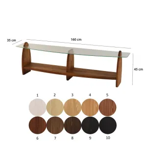 TV stolík Surf - Chesnut, Transparent