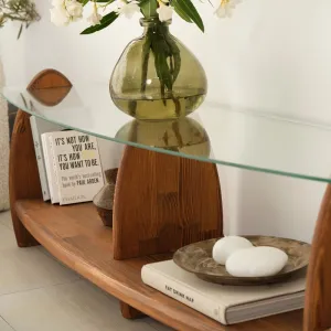 TV stolík Surf - Chesnut, Transparent
