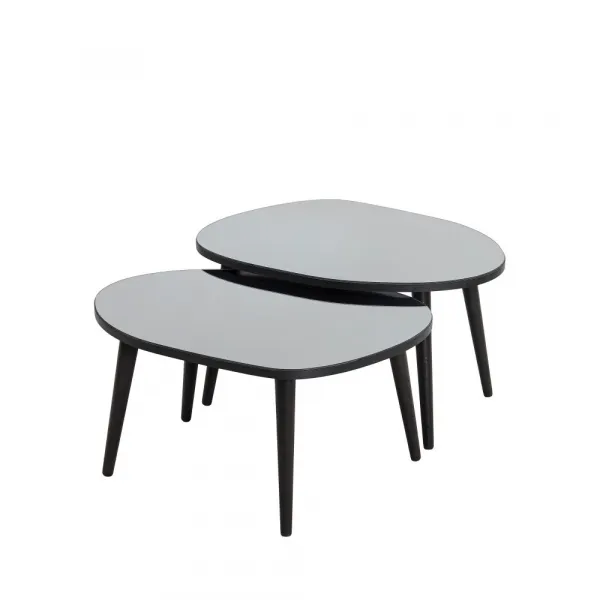 Sada odkladacích stolíkov (2 kusy) Gusto Set- Black, Fume
