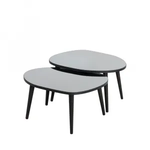 Sada odkladacích stolíkov (2 kusy) Gusto Set- Black, Fume