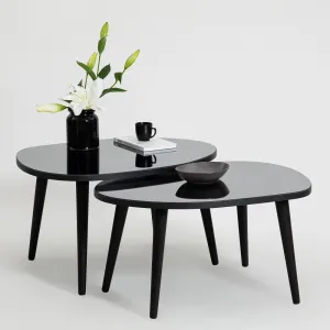 Sada odkladacích stolíkov (2 kusy) Gusto Set- Black, Fume