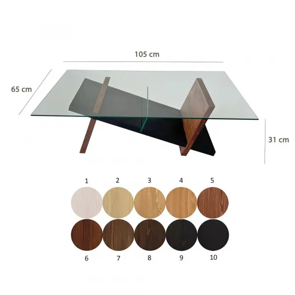 Konferenčný stolík Livello - Black, Chesnut