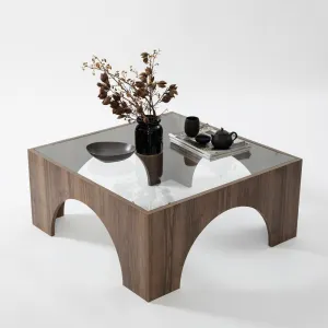 Konferenčný stolík Seine - Transparent, Walnut