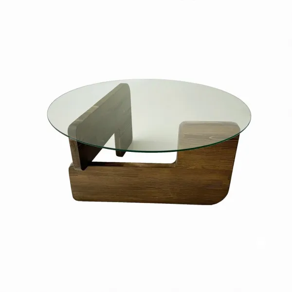 Konferenčný stolík Mia - Walnut, Transparent