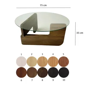 Konferenčný stolík Mia - Walnut, Transparent