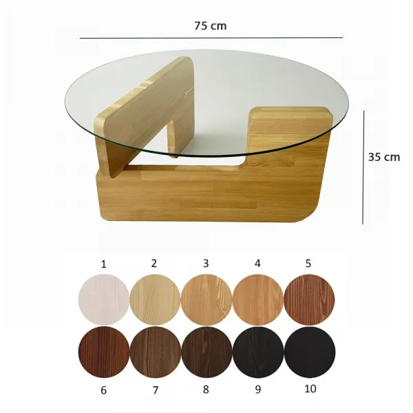 Konferenčný stolík Mia - Oak, Transparent