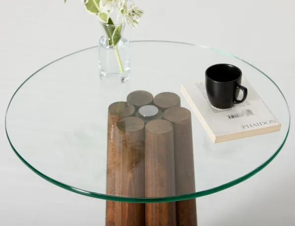 Konferenčný stolík Thales - Walnut, Transparent