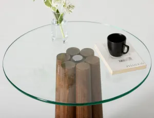 Konferenčný stolík Thales - Walnut, Transparent